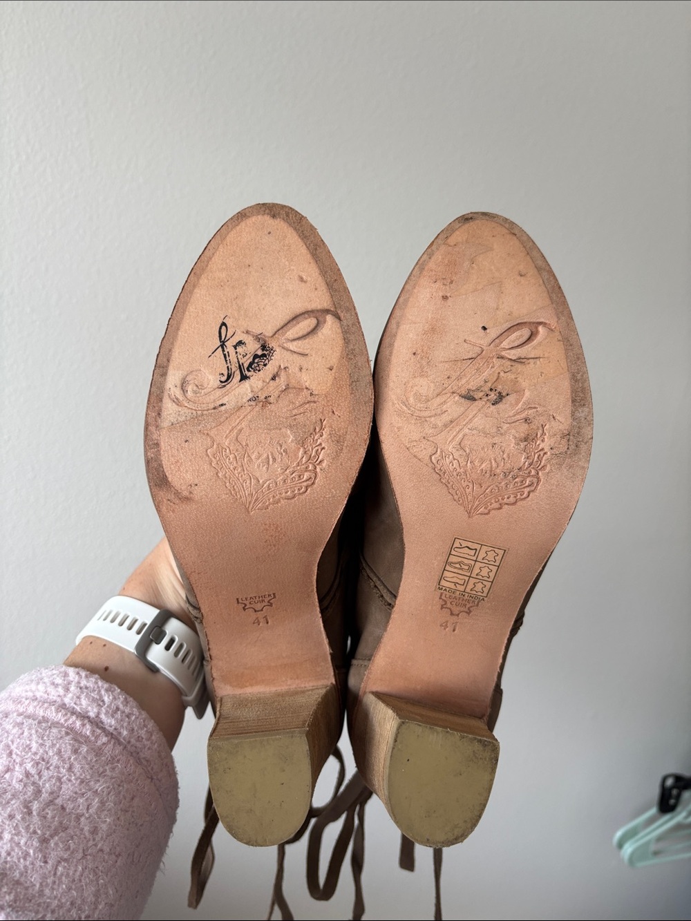 Free People Womens Wrap Around Heel Boot Leather Closed Toe Taupe Size EU 41 EUC - Picture 9 of 10